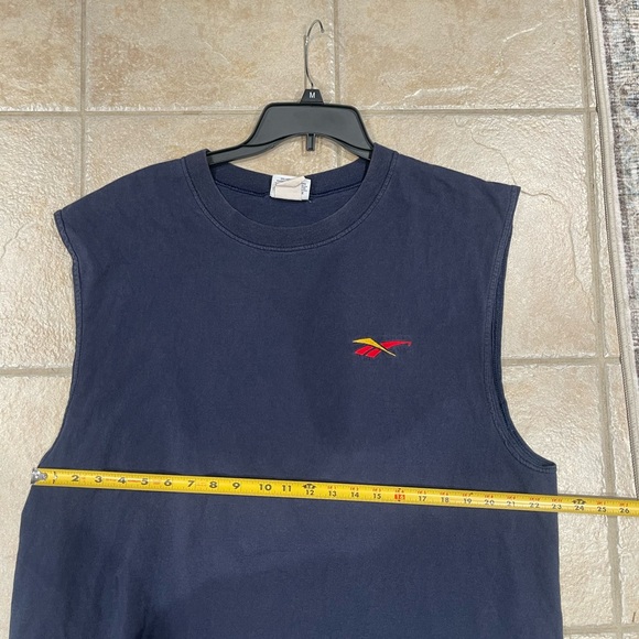 VINTAGE Reebok Shirt Men XL Black Muscle Tank Top Pullover Gym Athletic 90s USA - Picture 6 of 6